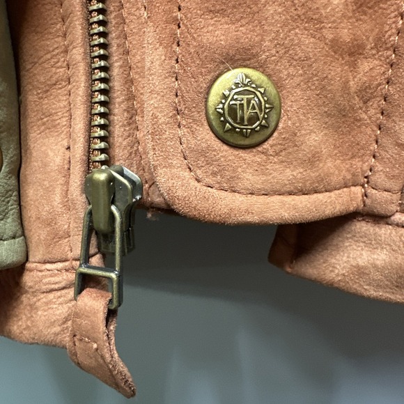 THE TERRITORY AHEAD 1990 Tan LEATHER Heavy Duty Mens L Ranch Field Zip Jacket - Picture 11 of 16